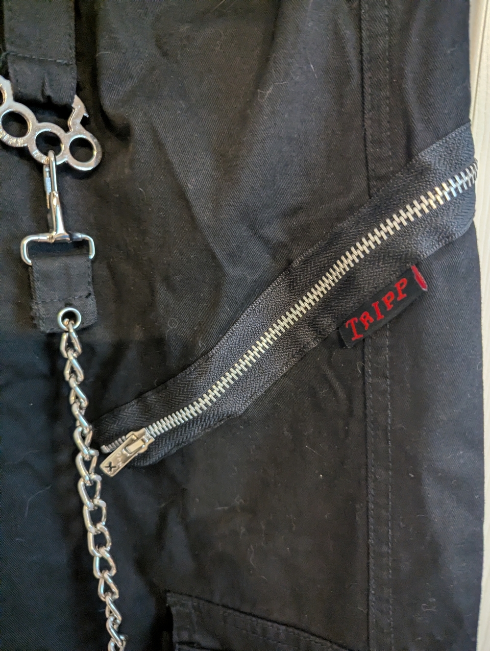 TRIPP NYC Goth Grunge Chain To Chain Pants Large Black - Picture 6 of 14